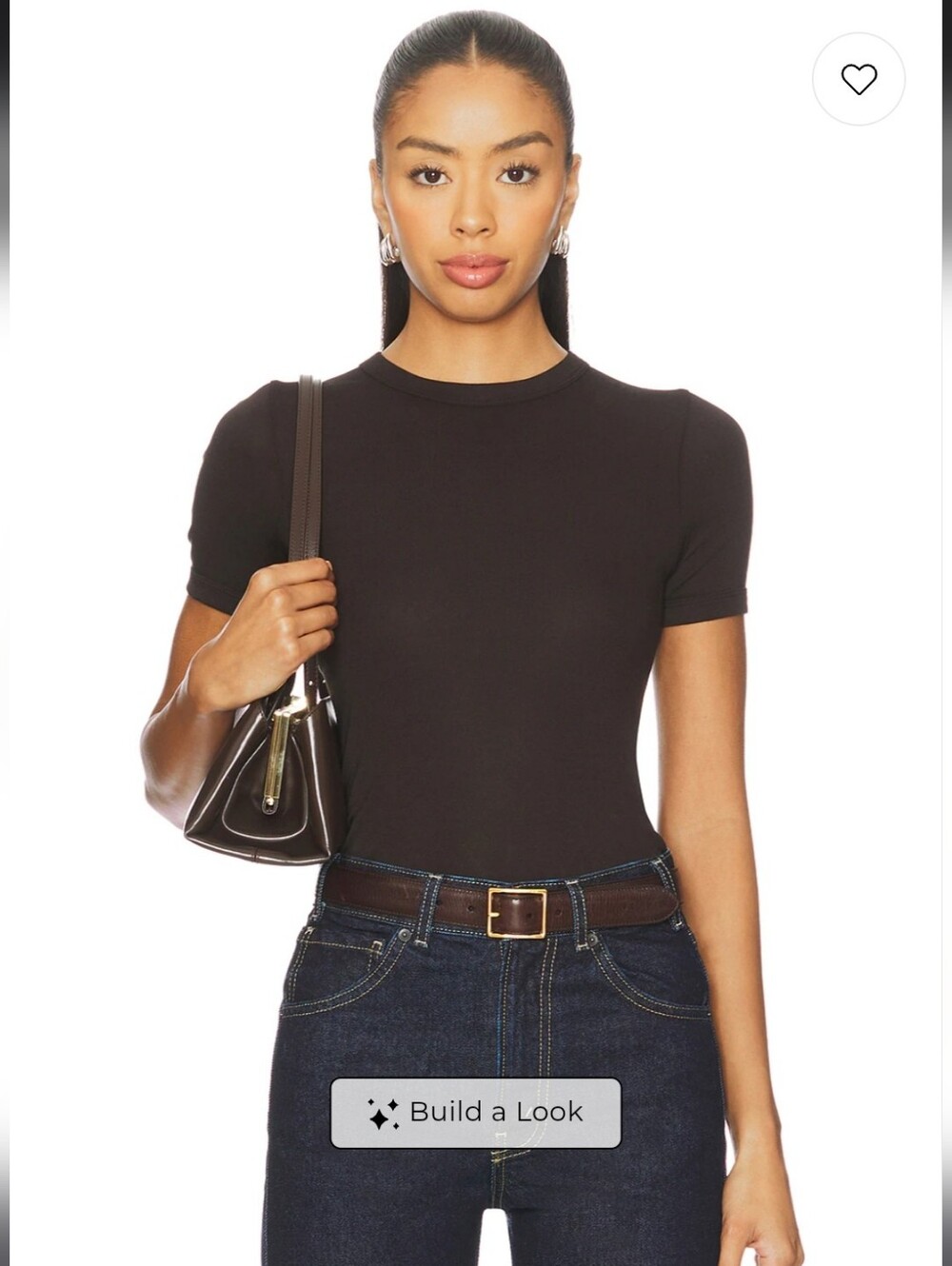 New Enza Costa Supima Brown Baby Tee 2026 M Revolve